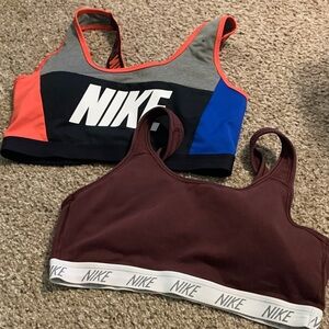 Nike Colorblock and Maroon Sports Bra Set
